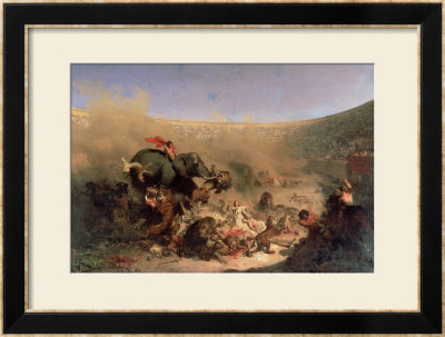 The Christians Thrown To The Beasts By The Romans by Louis Felix Leullier Pricing Limited Edition Print image