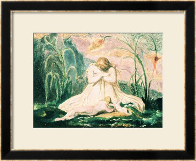 Book Of Thel; Thel Leaning Over The Matron Clay And The Worm, 1789 by William Blake Pricing Limited Edition Print image