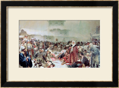 Destruction Of Novgorod By Tsar Ivan Iii 1889 by Klavdiy Vasilievich Lebedev Pricing Limited Edition Print image