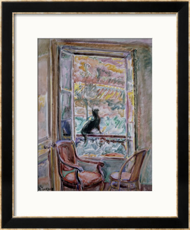 Le Chat Noir Sur La Rampe De La Fenetre by Nikolaj Aleksandrovic Tarhov Pricing Limited Edition Print image