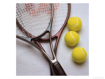 Tennis Rackets And Balls by Matthew Borkoski Pricing Limited Edition Print image