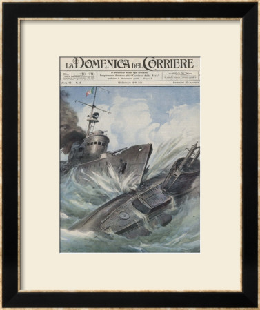 An Italian Torpedo Boat Heroically Rams And Sinks A British Submarine by Achille Beltrame Pricing Limited Edition Print image