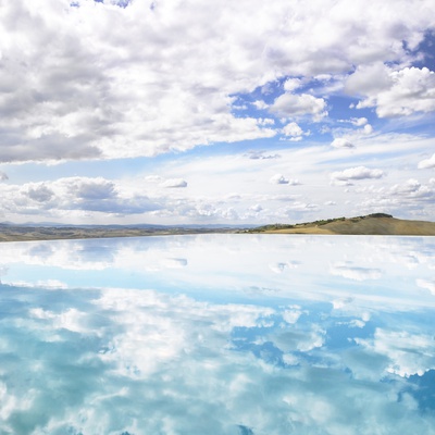 Reflection Of Sky In Swimming Pool by Aurelie And Morgan David De Lossy Pricing Limited Edition Print image