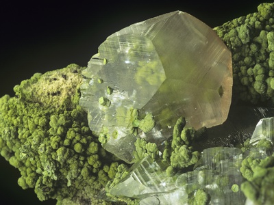 Calcite Crystal And Mottramite, Tsumeb Mine, Namibia, Africa by Mark Schneider Pricing Limited Edition Print image