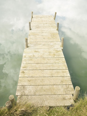 Jetty With Cloud Reflections by Ashley Jouhar Pricing Limited Edition Print image
