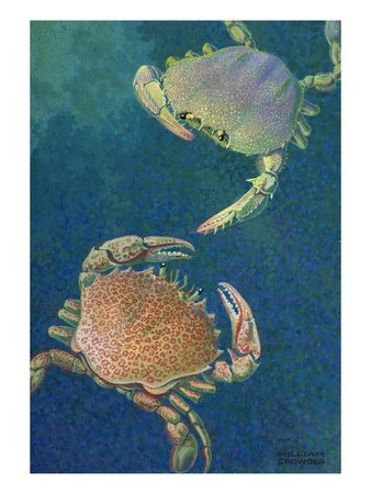 Two Swimming Crabs by William H. Crowder Pricing Limited Edition Print image