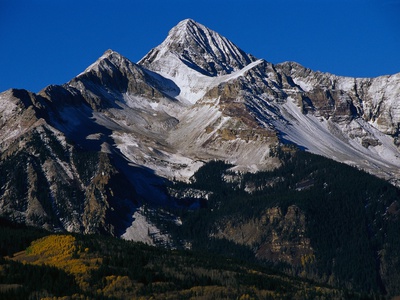 Dusting Of Snow On Rocky Mountains by Anne W. Krause Pricing Limited Edition Print image