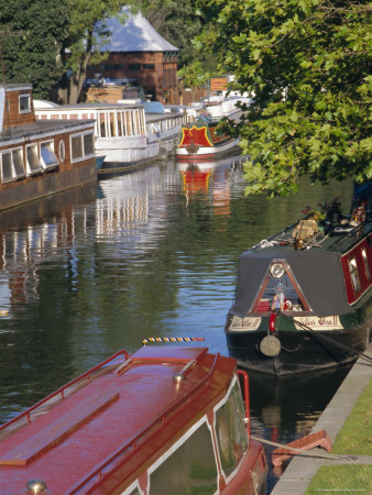 Boats On The Grand Union Canal, Little Venice, Maida Vale, London, England, Uk by Brigitte Bott Pricing Limited Edition Print image