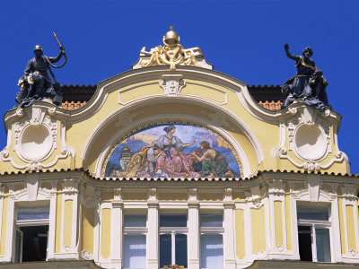 Detail Of House Facade, Old Town Squre, Staromestske Namesti, Prague, Czech Republic by Brigitte Bott Pricing Limited Edition Print image