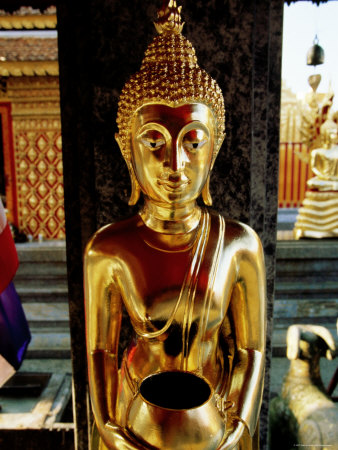 Gilded Buddha At Doi Suthep Temple, Chiang Mai, Chiang Mai, Thailand by Alain Evrard Pricing Limited Edition Print image