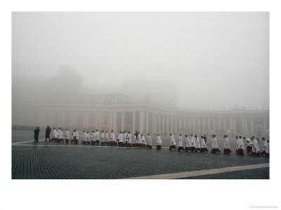Altar Boys Cross St. Peter's Square On Epithany Morning, St. Peter's Square, Vatican City by James L. Stanfield Pricing Limited Edition Print image
