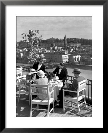 Dining Outside At Restaurant On Roof Of Excelsior Hotel by Alfred Eisenstaedt Pricing Limited Edition Print image
