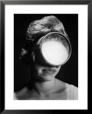 Portrait Of A Woman Wearing A Scuba Diving Mask by Andreas Feininger Pricing Limited Edition Print image