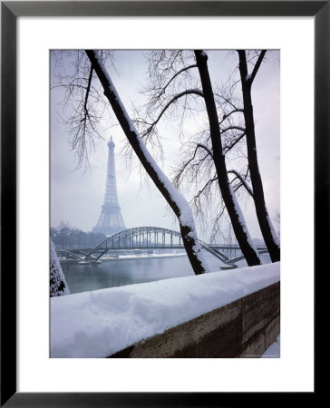 Snowfall In Paris: Passerelle Debilly And Eiffel Tower by Dmitri Kessel Pricing Limited Edition Print image