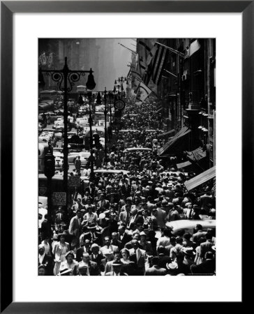 Blocks Of Pedestrians Jamming The Sidewalks by Andreas Feininger Pricing Limited Edition Print image