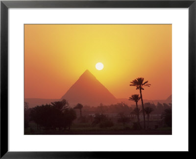 Pyramid Silhouetted At Sunset, Giza, Unesco World Heritage Site, Cairo, Egypt, North Africa by Groenendijk Peter Pricing Limited Edition Print image