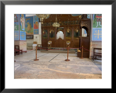 Mosaic Map Dating From 560 Ad On The Floor Of St. George's Church, Madaba, Jordan, Middle East by Christian Kober Pricing Limited Edition Print image