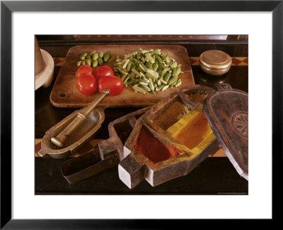 Old Spice Box And Brass Pestel And Mortar In Restored Traditional Pol House, Gujarat State, India by John Henry Claude Wilson Pricing Limited Edition Print image