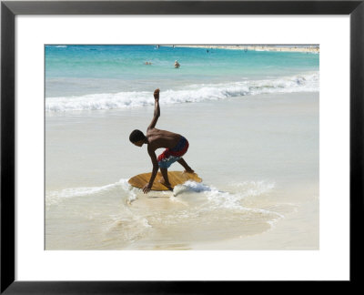 Beach Surfing At Santa Maria On The Island Of Sal (Salt), Cape Verde Islands, Africa by R H Productions Pricing Limited Edition Print image