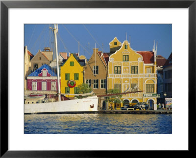 Colonial Gabled Waterfront Buildings, Willemstad, Curacao, Caribbean, West Indies by Gavin Hellier Pricing Limited Edition Print image