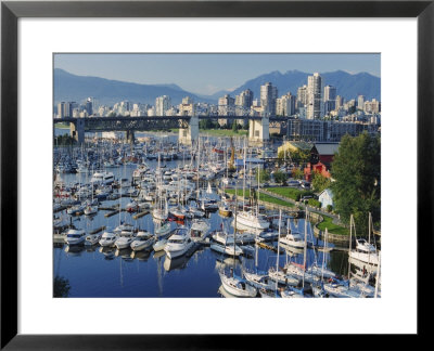 City Centre Seen Across Marina In Granville Basin, Vancouver, British Columbia, Canada by Anthony Waltham Pricing Limited Edition Print image