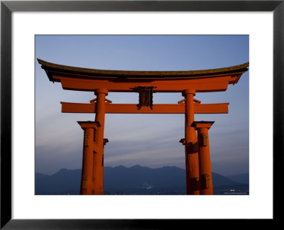 The Vermillion Coloured Floating Torii Gate Of The Shinto Shrine, Island Of Honshu, Japan by Gavin Hellier Pricing Limited Edition Print image