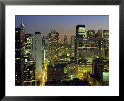 Looking South Down Rush And Wabash Streets In The Near North Of Downtown Chicago, Illinois, Usa by Robert Francis Pricing Limited Edition Print image