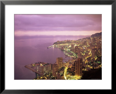 Evening View Over Monte Carlo, Monaco, Mediterranean, Europe by Sergio Pitamitz Pricing Limited Edition Print image