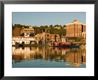 Riverboats, Mississippi River, And Historic Julien Hotel, Dubuque, Iowa by Walter Bibikow Pricing Limited Edition Print image