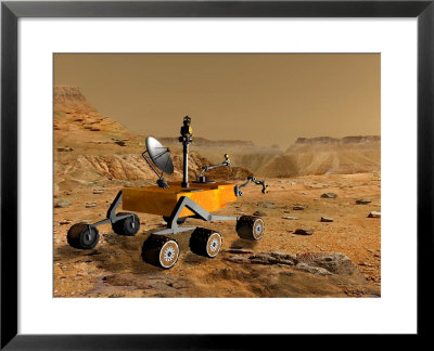 Mars Science Laboratory Travels Near A Canyon On Mars by Stocktrek Images Pricing Limited Edition Print image