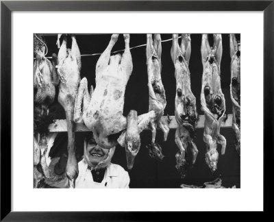 Chickens And Rabbits Exposed In A Butcher Shop by Vincenzo Balocchi Pricing Limited Edition Print image