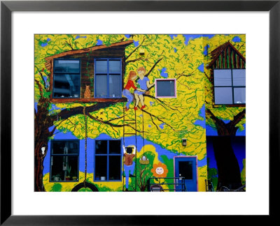 Brightly Painted Exterior Of School On Commercial Drive, Vancouver, British Columbia, Canada by Richard Cummins Pricing Limited Edition Print image