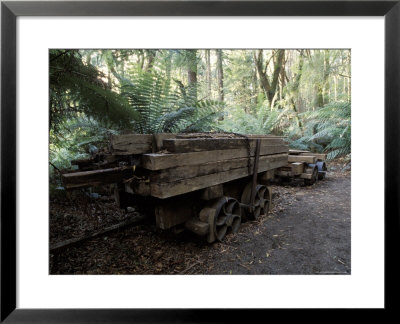 Abandoned Antique Railway Carriage Carrying Train Track Sleepers, Australia by Jason Edwards Pricing Limited Edition Print image
