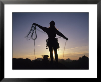 Women Coils A Climbing Rope In The Mountains Of Idaho by Bobby Model Pricing Limited Edition Print image