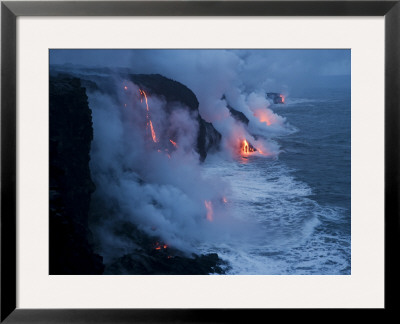 Lava Flows Into The Ocean, Hawaii Volcanoes National Park, Hawaii by Stephen Alvarez Pricing Limited Edition Print image