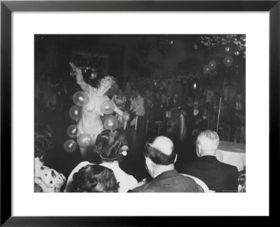 Semi Nude Bubble Dancer In Front Of An Audience Of Tailors And Their Wives by Peter Stackpole Pricing Limited Edition Print image