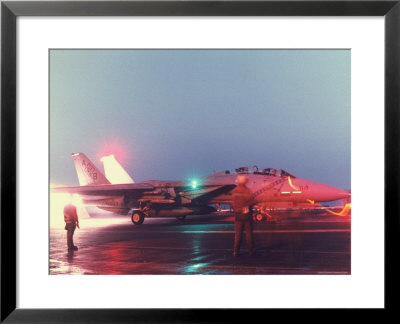 Aircraft Carrier Directing Fighter Aircraft In Us Led Allied Desert Storm Gulf War Mission by P. Cichonowicz Pricing Limited Edition Print image