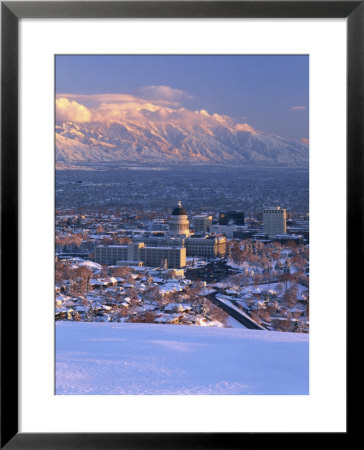 Utah State Capitol With The Wasatch Mountains, Salt Lake City, Utah by Scott T. Smith Pricing Limited Edition Print image