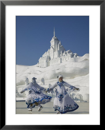 Ice Skating Show, Ice And Snow Festival, Harbin, Heilongjiang, China by Walter Bibikow Pricing Limited Edition Print image