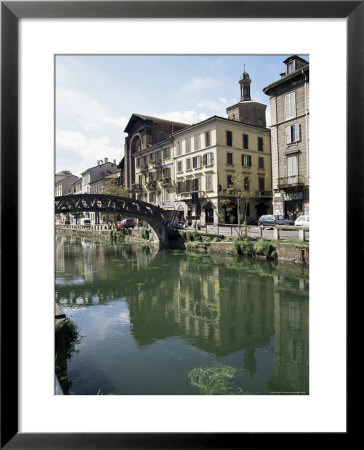 Canal At Porta Ticinese, Naviglio Grande, Milan, Lombardy, Italy by Sheila Terry Pricing Limited Edition Print image