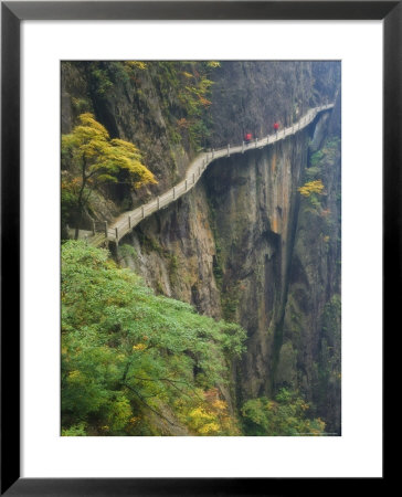 Footpath Along Rock Face, Xihai Valley, Mount Huangshan, Anhui Province, China by Jochen Schlenker Pricing Limited Edition Print image