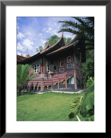 Decorated House In Minangkabau Village Of Pandai Sikat, West Sumatra, Sumatra, Indonesia by Robert Francis Pricing Limited Edition Print image