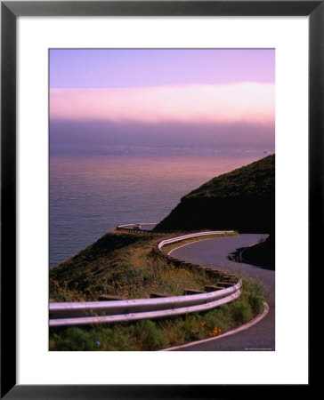 Guide Rail Along Coastal Road, Near San Francisco, California by Thomas Winz Pricing Limited Edition Print image