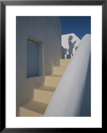Woman's Shadow Cast At The Top Of A Pastel Stairway by Todd Gipstein Pricing Limited Edition Print image