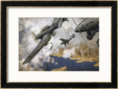 Stuka Dive- Bombers Attack The Island Of Malta A Vital Allied Base by Schnurpel Pricing Limited Edition Print image