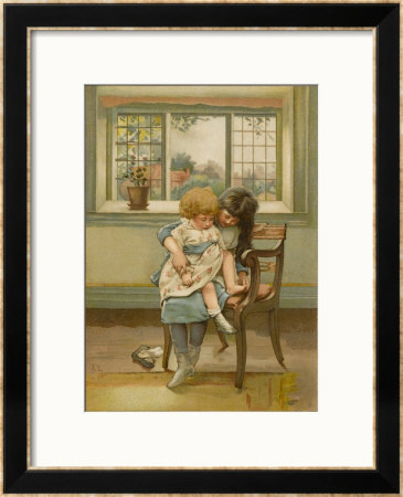 An Elder Sister Tells Her Younger Sister The Well-Known Story Of The Little Piggy by Lizzie Lawson Pricing Limited Edition Print image