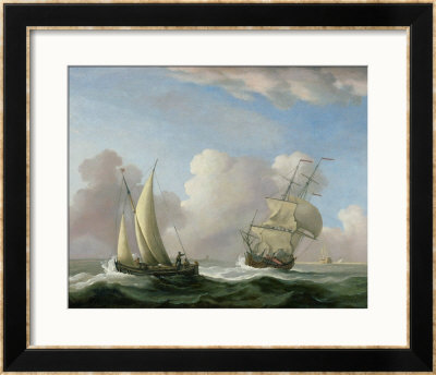 A Man-O-War In A Swell And A Sailing Boat by Peter Monamy Pricing Limited Edition Print image