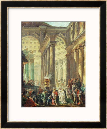 T28517 Capriccio Of A Roman Temple With Alexander The Great Entering In Triumph, 1755-60 by Hubert Robert Pricing Limited Edition Print image