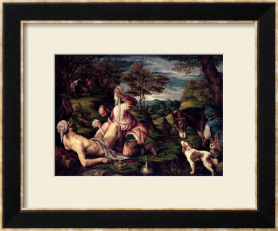 The Parable Of The Good Samaritan, 1575 by Francesco Bassano Pricing Limited Edition Print image