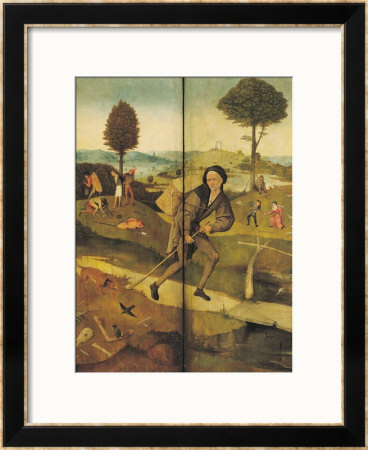 The Haywain, With Panels Closed Showing Everyman Walking The Path Of Life by Hieronymus Bosch Pricing Limited Edition Print image